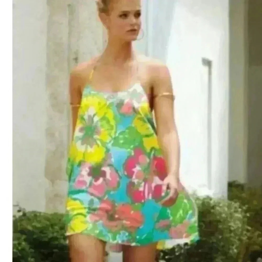 Lilly Pulitzer Womens Maisy Racerback Silk Elegant Tropical Resort Slip Dress XS